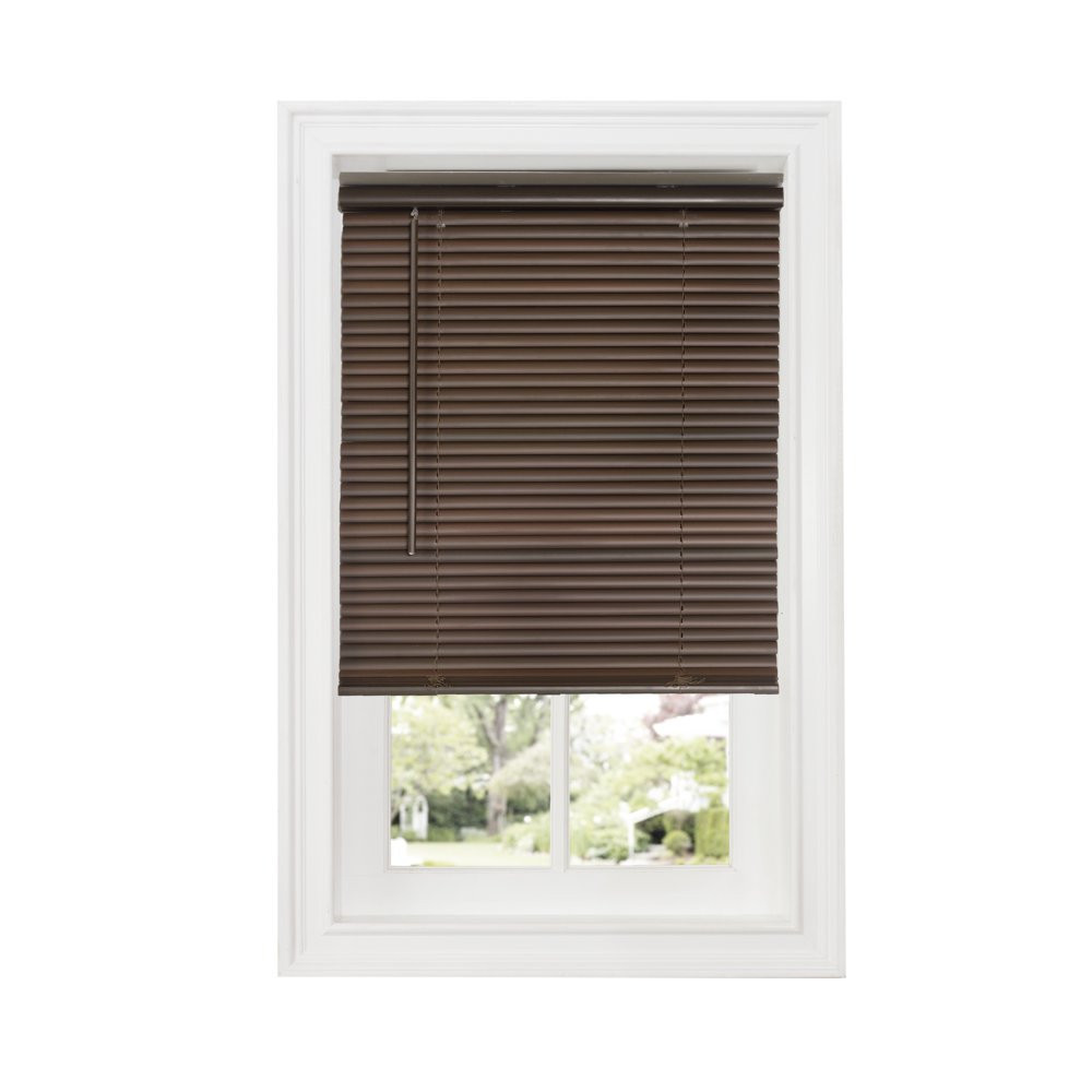 WINDOW MINI BLINDS Cordless 1-Inch Room Darkening Mahogany Brown Multiple Sizes