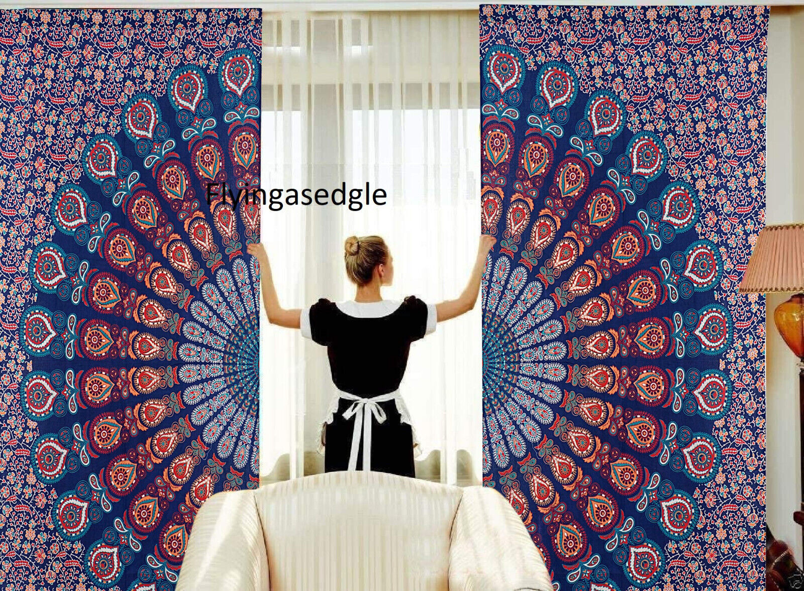 Mandala Hippie Tapestry Indian Curtains Wall Hanging Bohemian Valance Decor Art