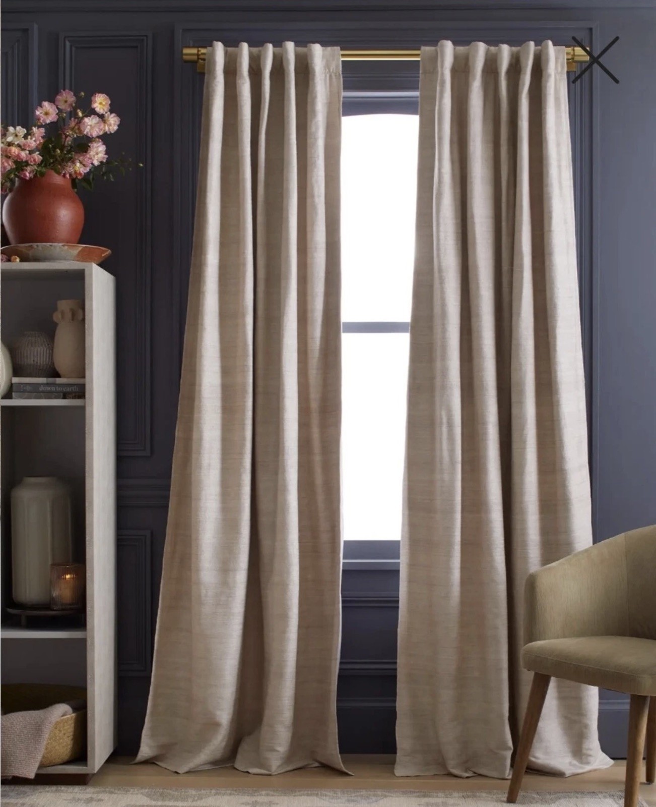 NWT! Quince Raw Silk Sand Blackout Curtains Set Of 2! 48″x84″ (A8)
