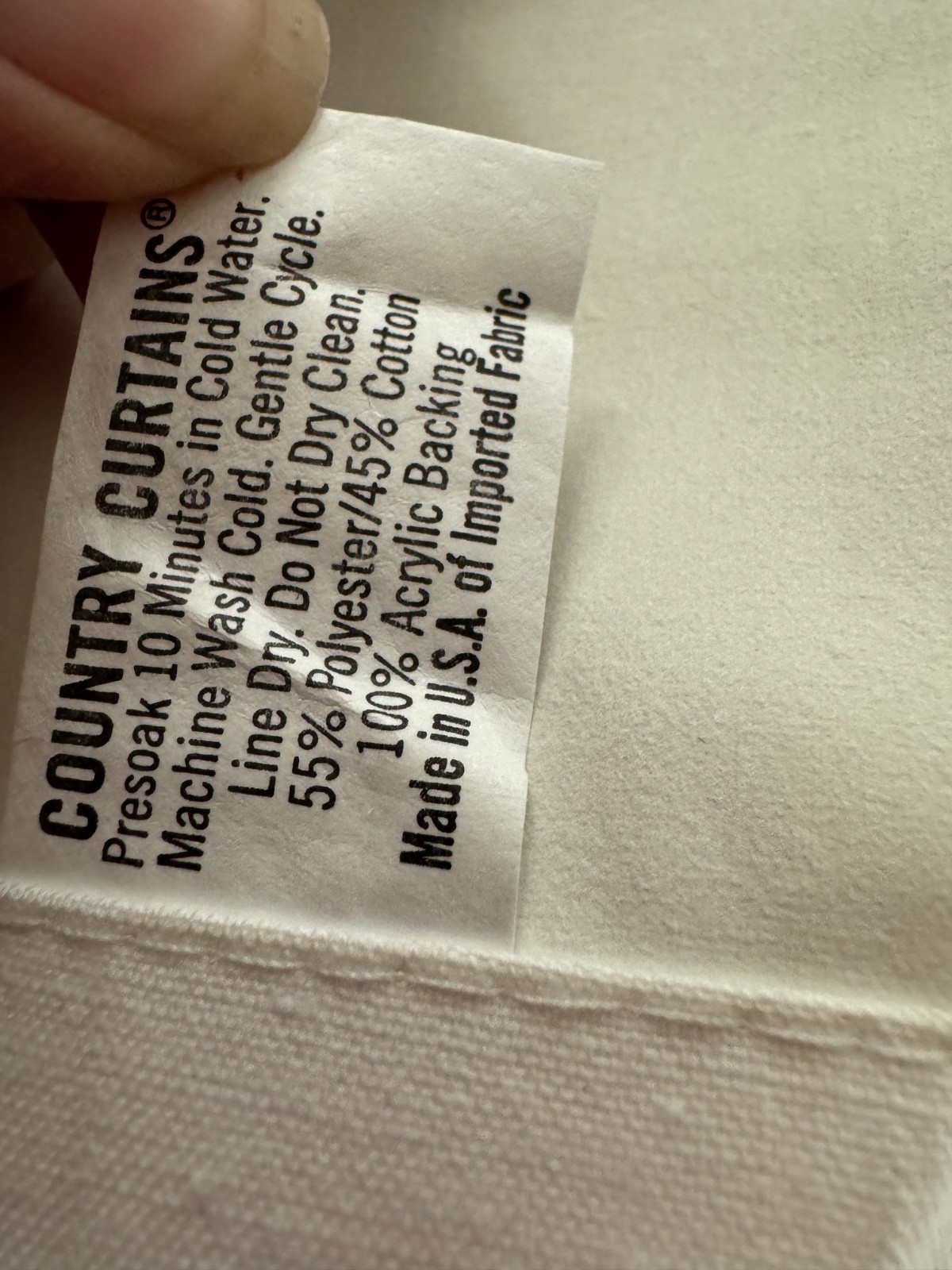 New ONE PAIR/SET Country Curtains Brand Tab Top Lined Drapes White 41×54 (x2)