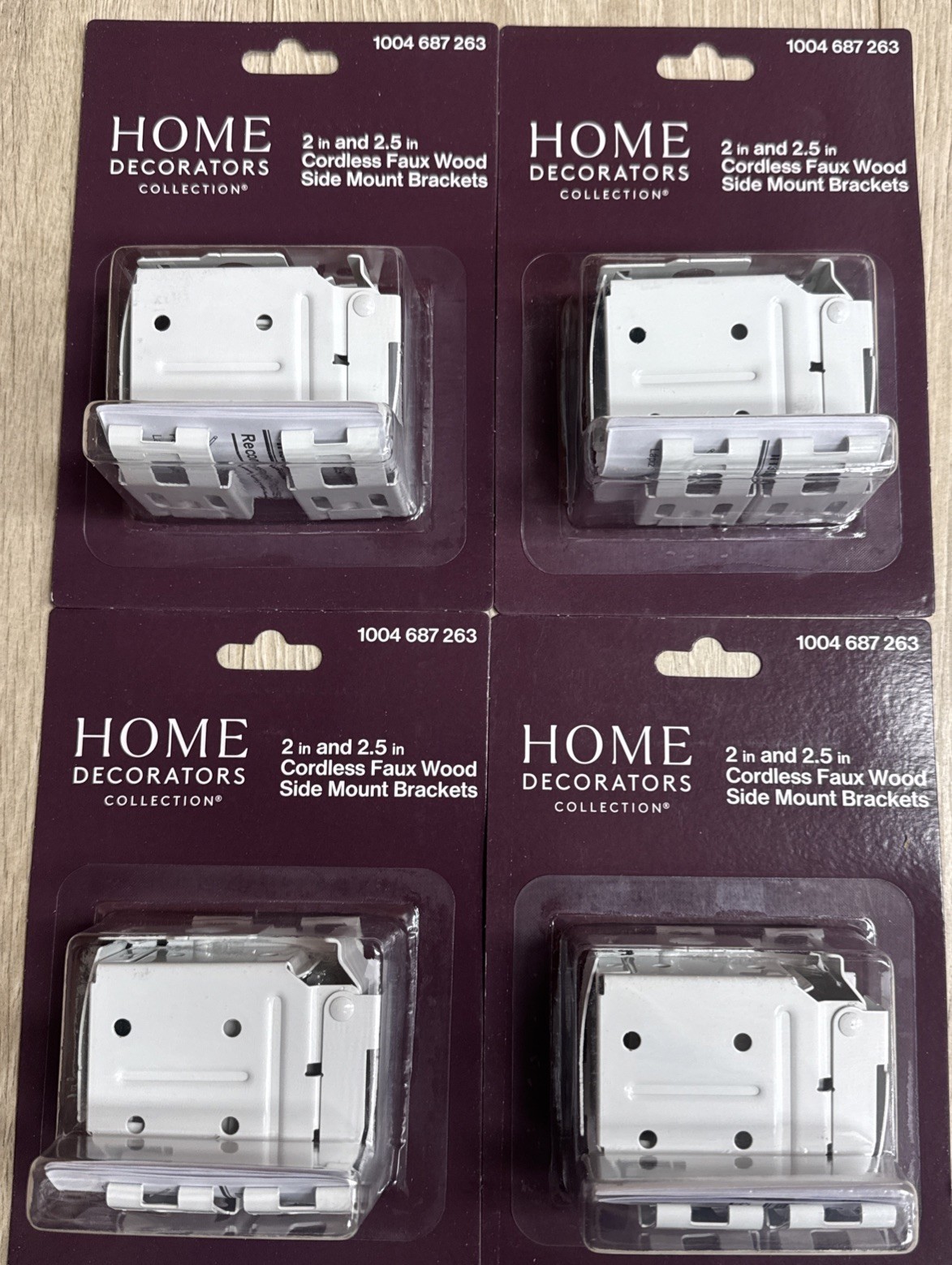Home Decorators 2 in. and 2.5 in. Cordless Faux Wood Side Mounting Bracket (4PK)