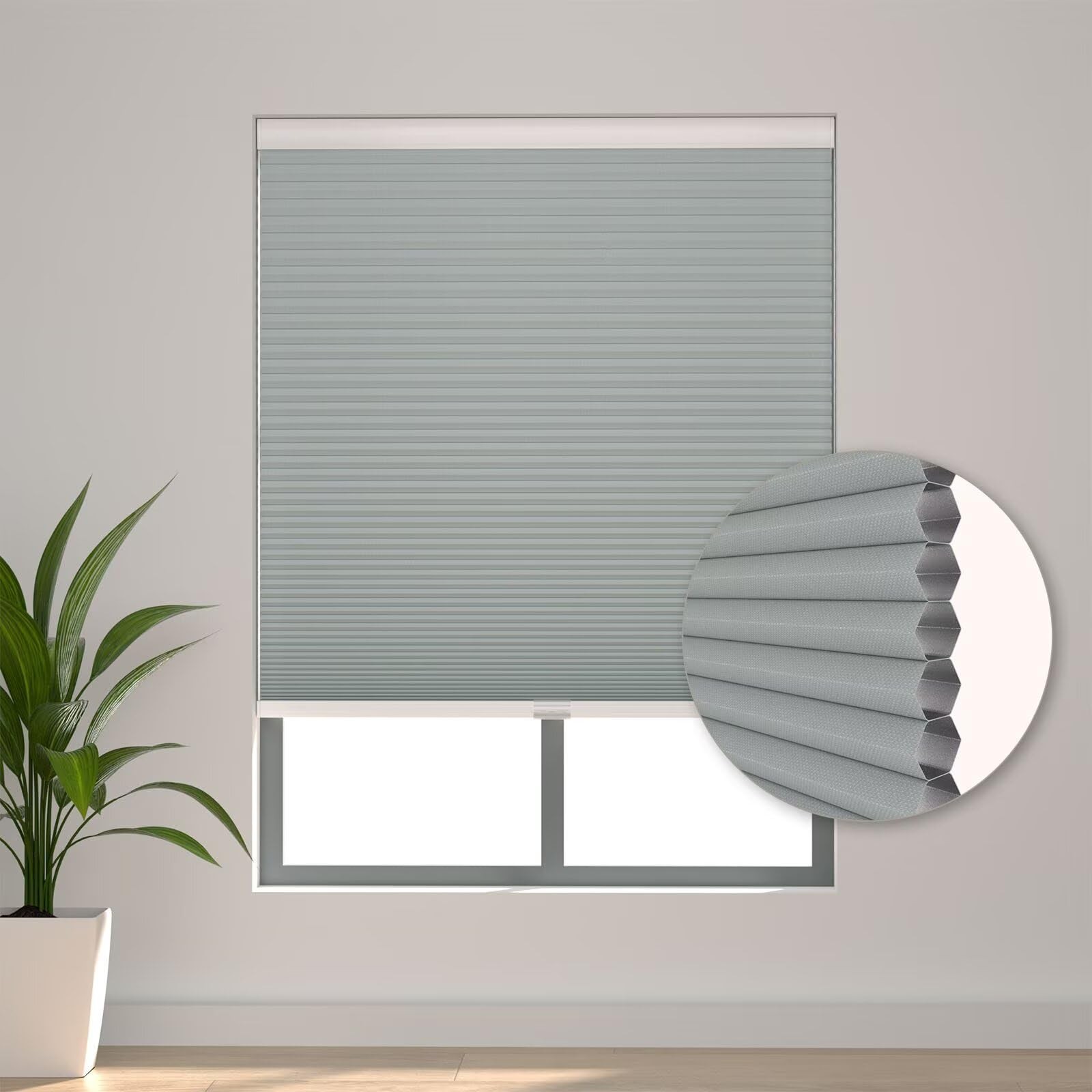 Changshade Gray Blackout Cellular Shades 31×64