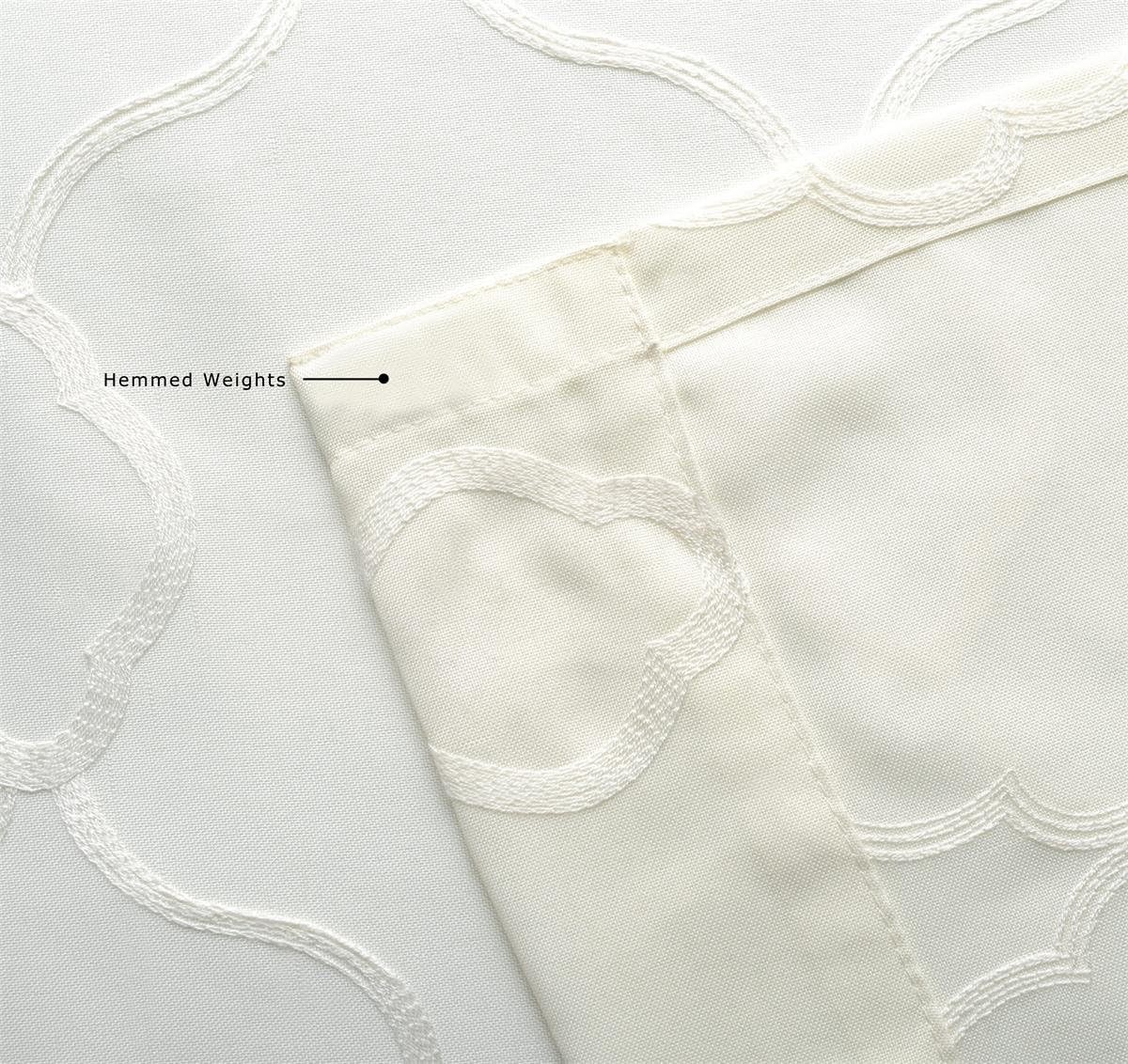 Moroccan Embroidered Semi Sheer Curtains Faux Linen Grommet Curtains for Girls