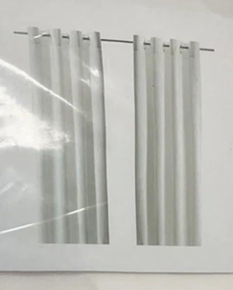 IKEA MERETE Curtain Drapes 57×84″ White/ivory 1 Pair Denim Grommets Cotton