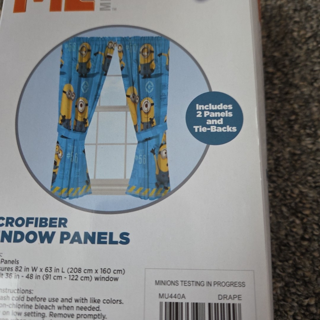Despicable Me Microfiber Window Curtains Set Of 2 Panels Minions Kids Blue
