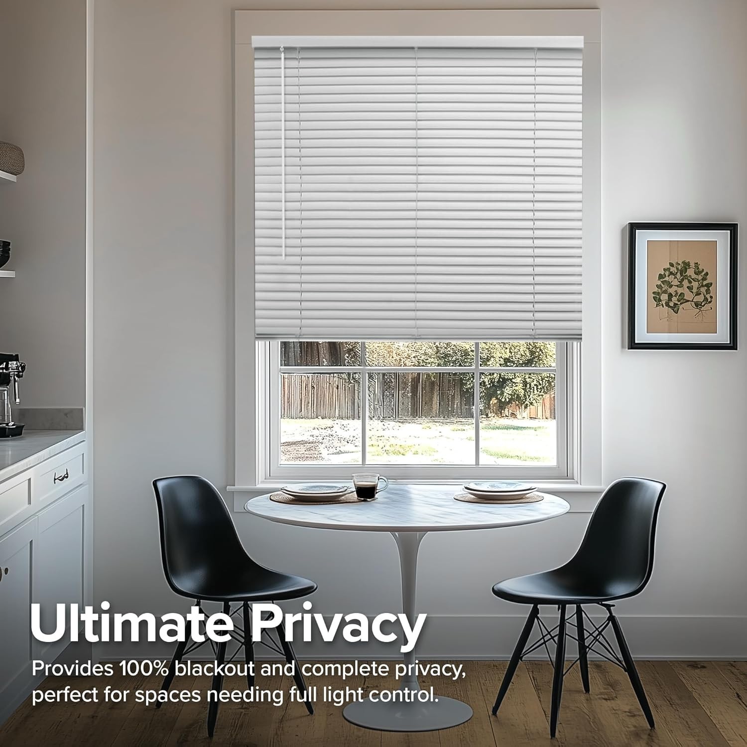 Easy Install Vinyl Window Blinds 12″ W x 36″ H – Stylish Room Darkening Solution