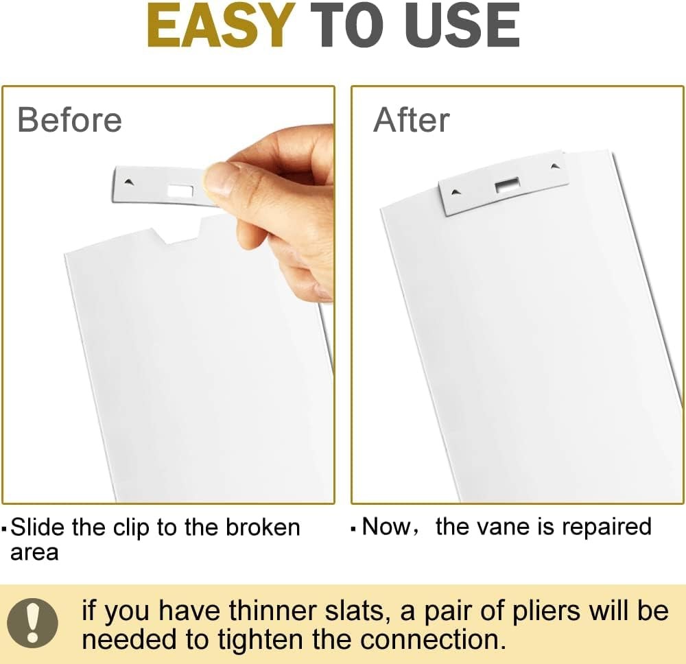 Vertical Blind Repair Vane Savers, 12PCS Metal One Size, White