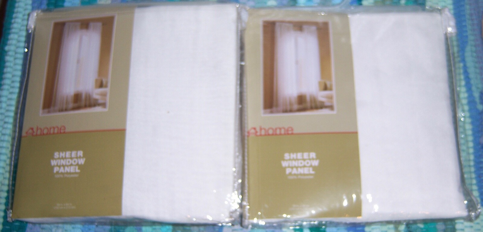 HOME Eggshell White Sheer Two Window Panels 59″ x 84″ Curtains NEW