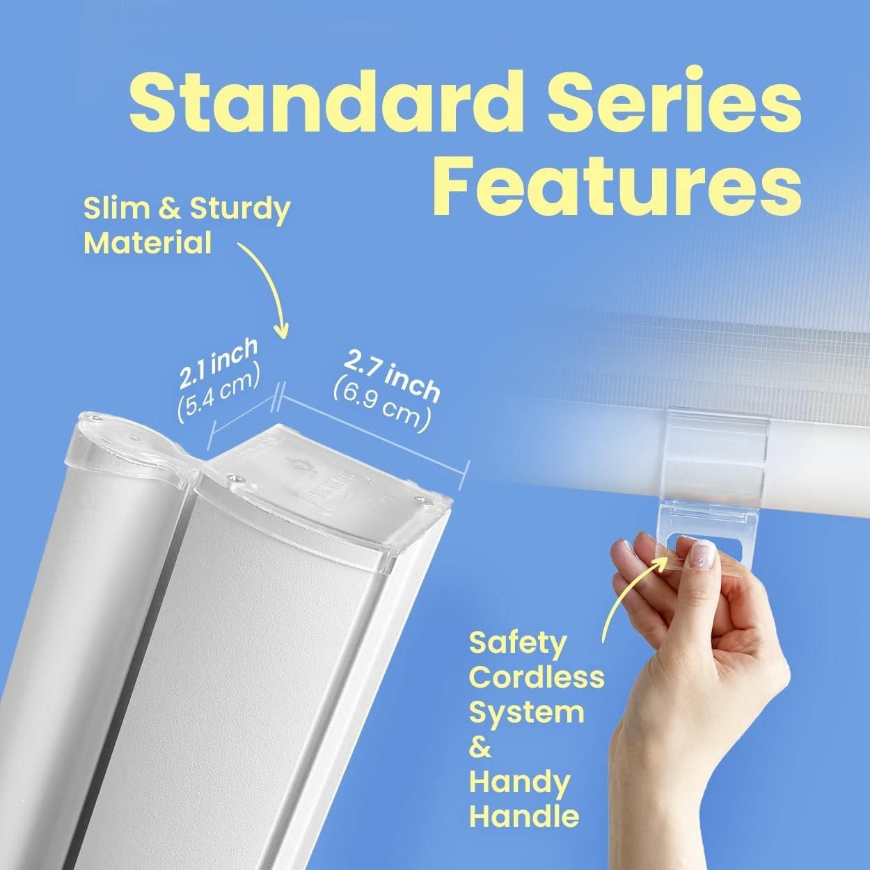 Standard Cordless Custom Zebra Roller Shades and Blinds Basic White 38″W x 48″H