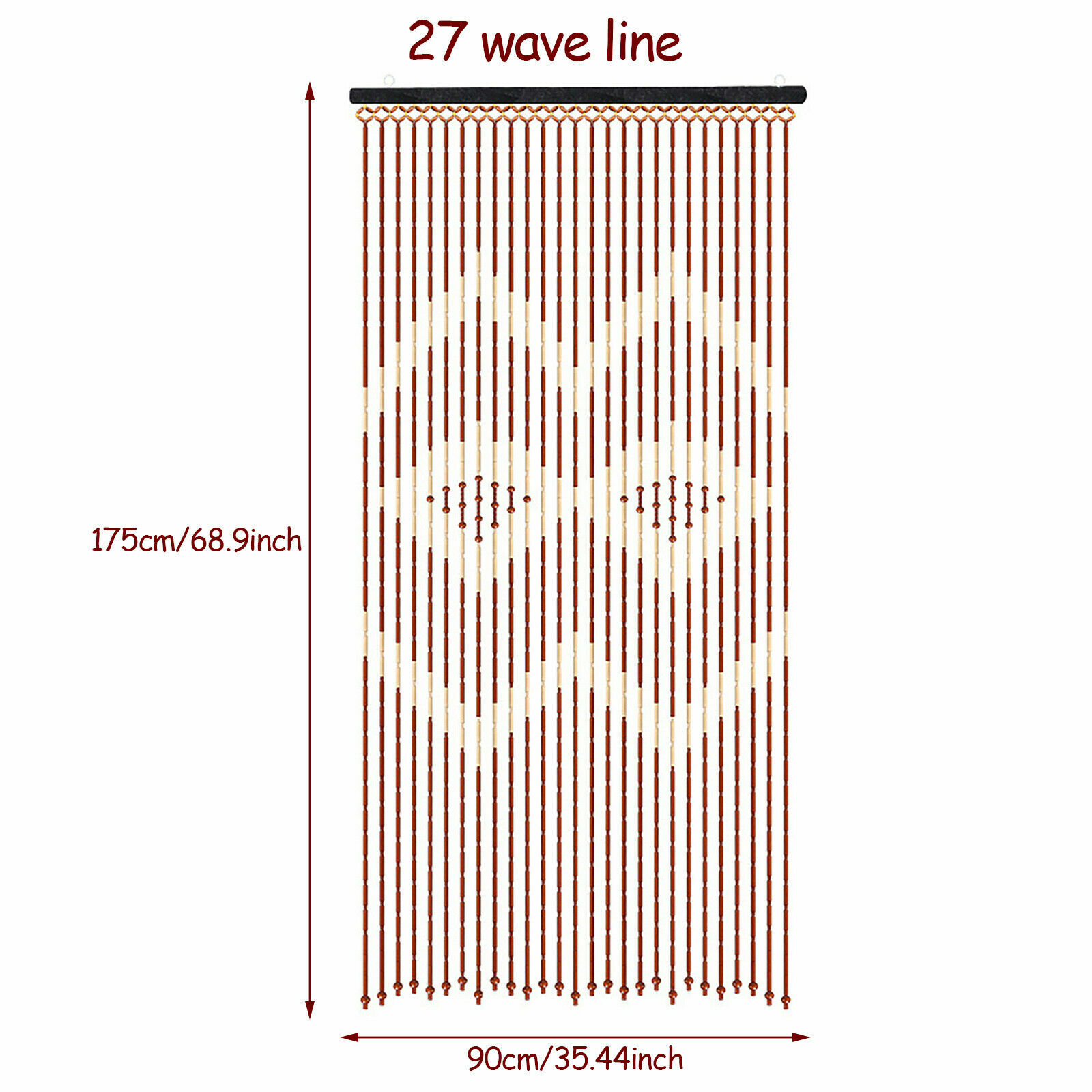 Bamboo Bead Curtain String Door Curtains Beaded Wooden Curtain fit for Doorway