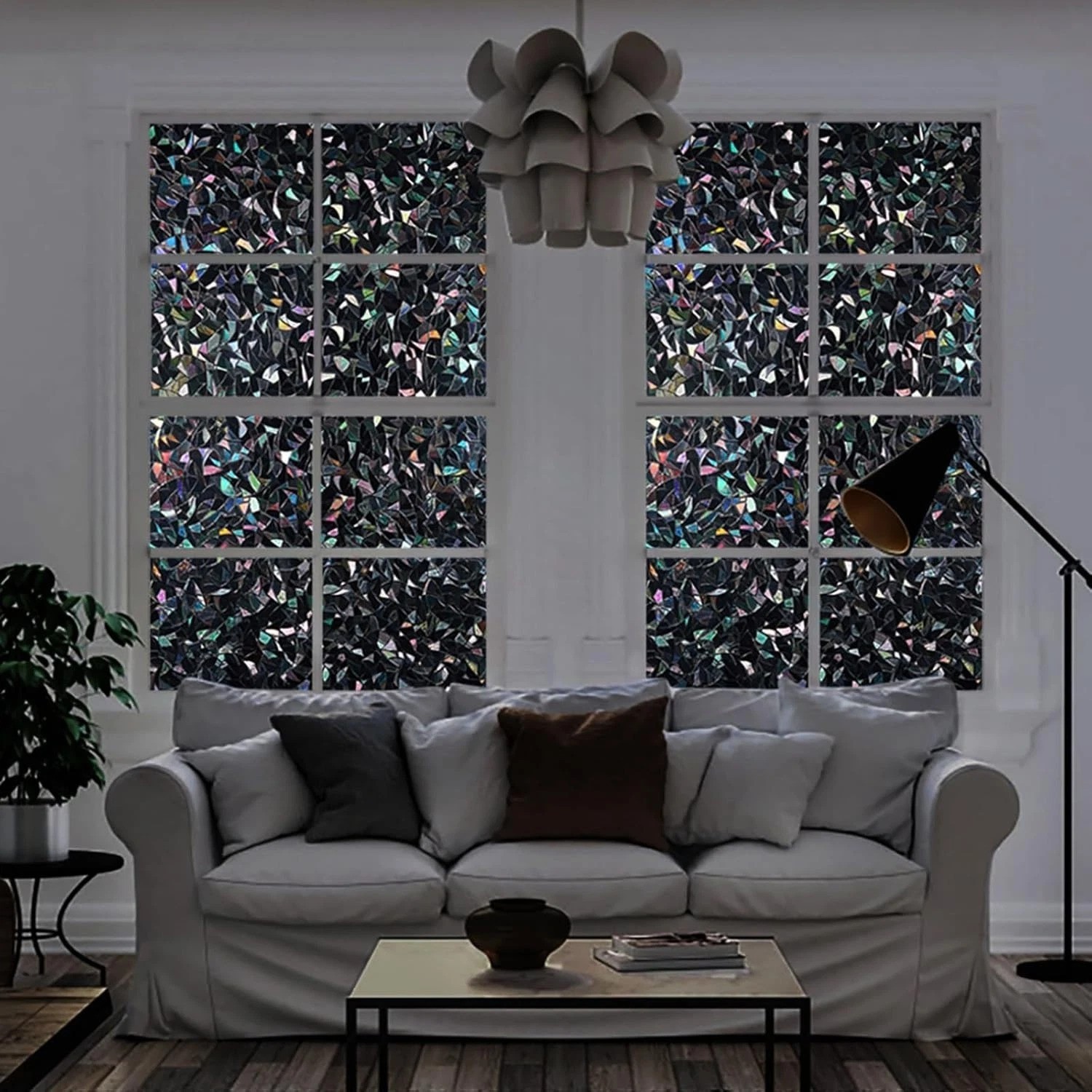 Frosted Black Window Privacy Film – Easy Installation, 100% Opaque & Removable