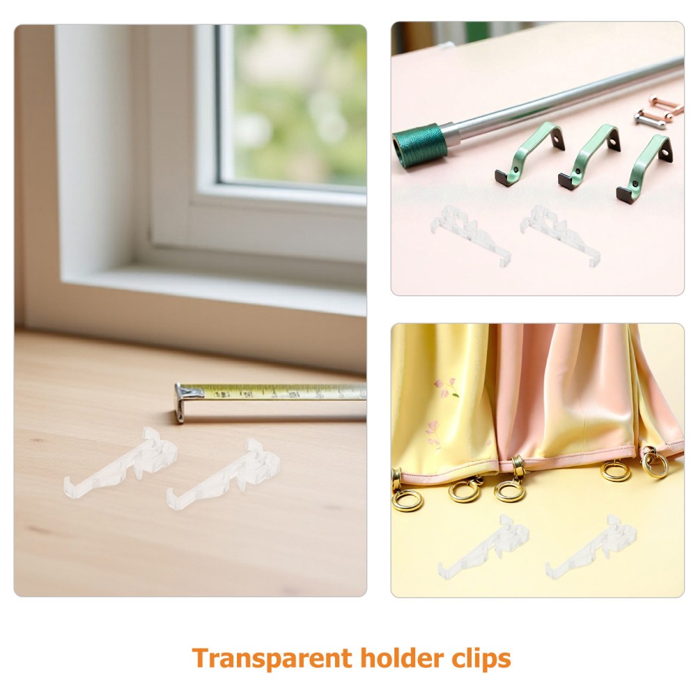36Pcs Transparent Plastic Valance Clips for Blinds Seamless Hidden Support