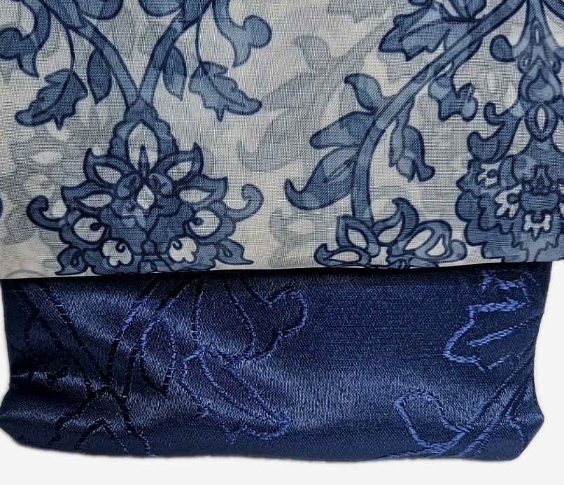 Parklane Idea Nuova 4 Piece Set Blackout Window Panels 27.5x84in Blue/floral