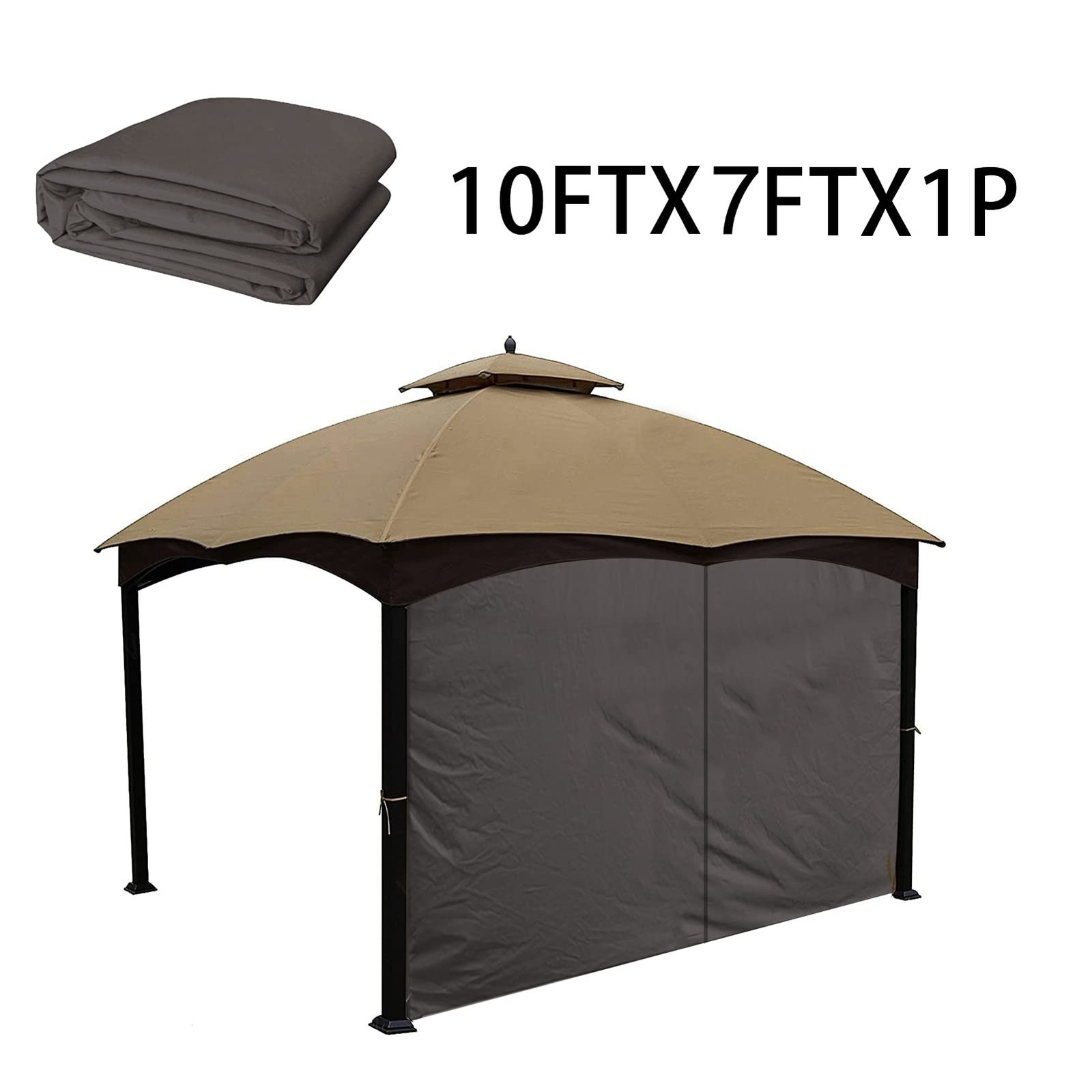 Gazebo Universal Replacement Privacy Curtain – Hugline 10′ x 10×10, Brown