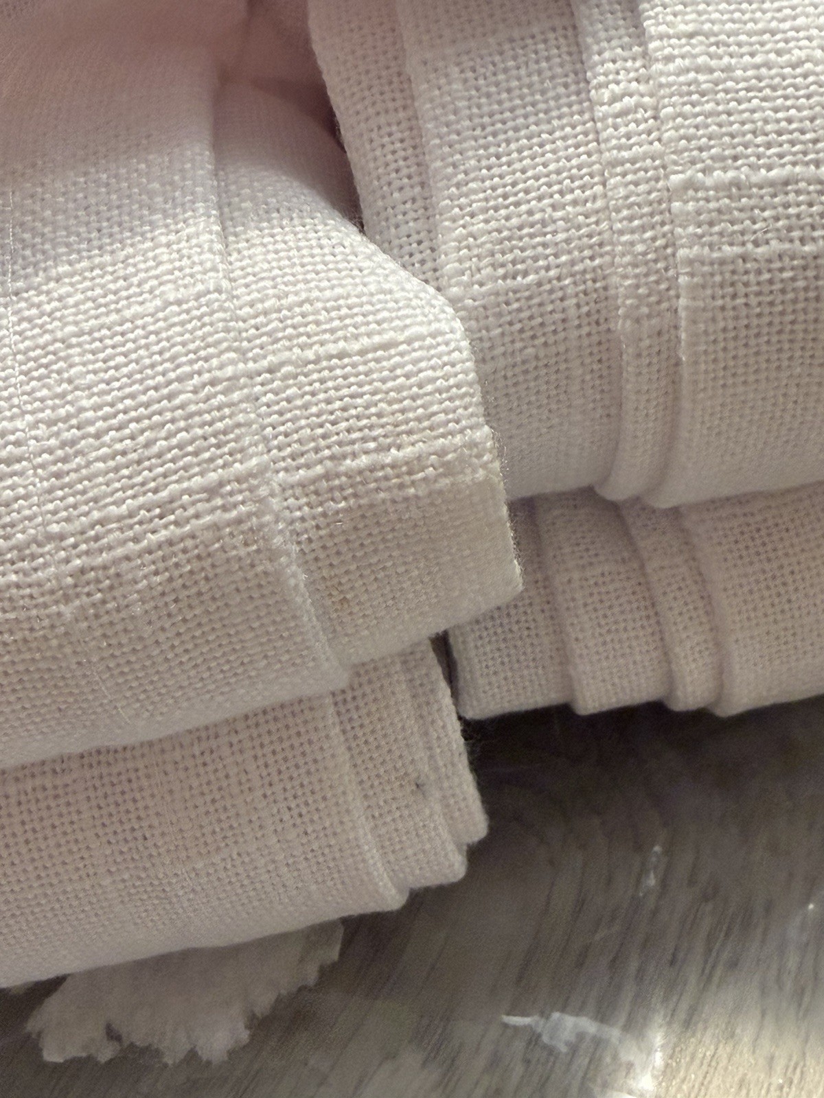 White Linen Blend Curtains 40” W 80” L Pinch Pleat Neutral Light Filter 2 Panel