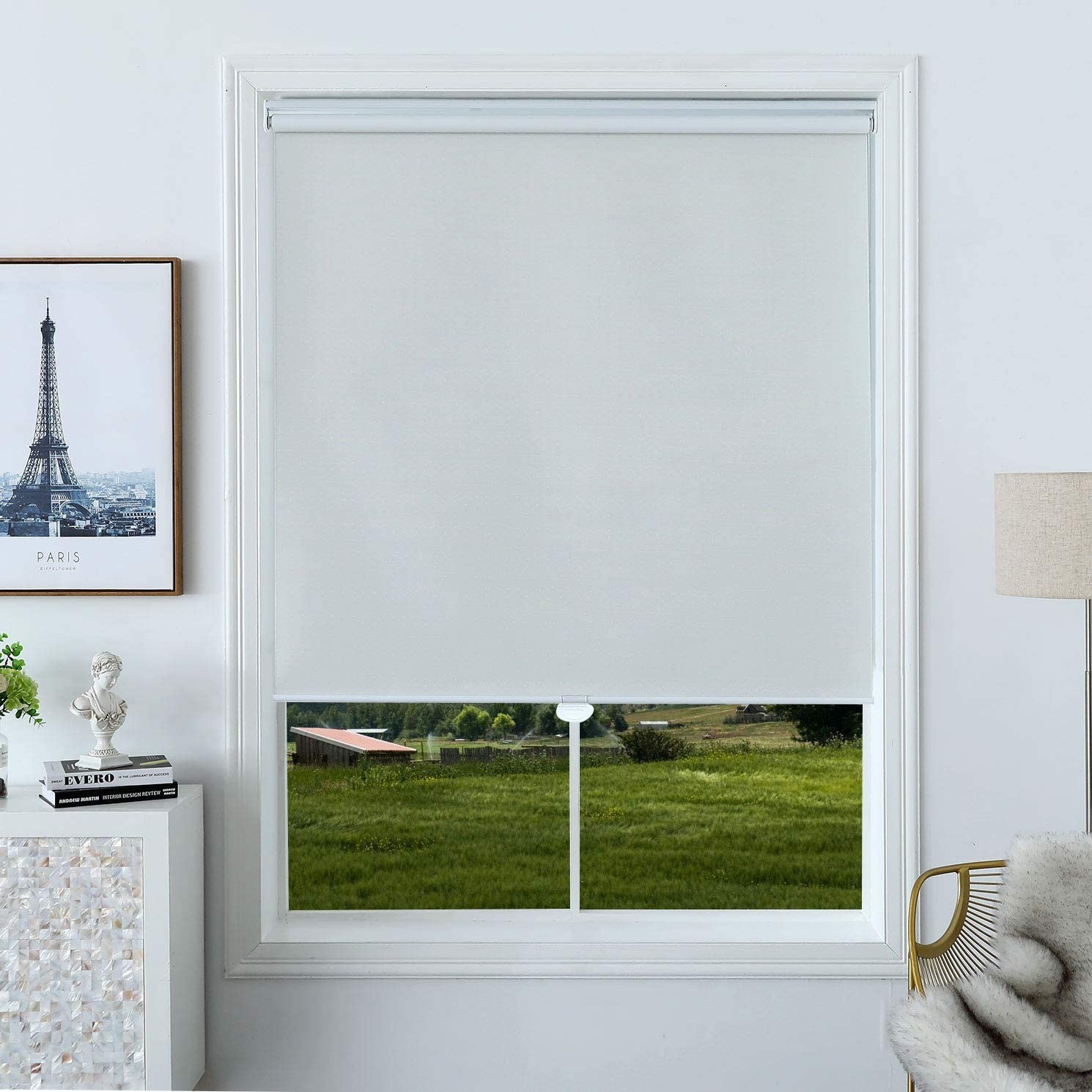 Cordless Roller Shade – Blackout Blinds with Supple Textured Fabric for Window