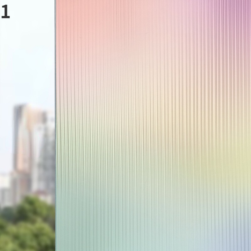 1X Static Cling Window Film Colorful Rainbow Glass Sticker Gradient Color Decor