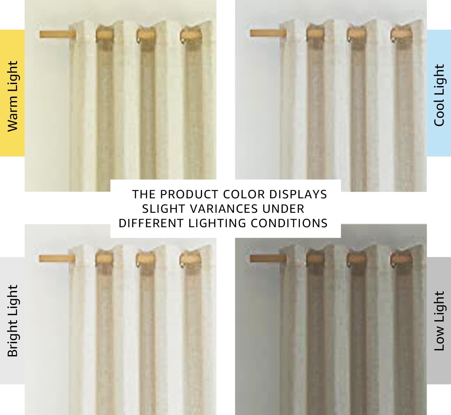 Natural Linen Curtains 84 inch Long 2 Panels Set, Grommet Top Thick Linen Bur…