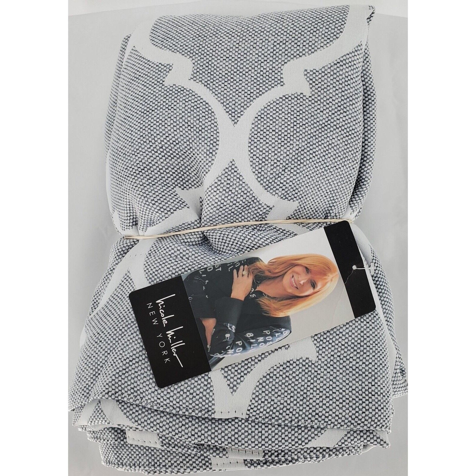 Nicole Miller Treillage Blackout Curtain Panels 96×52 Chambray Blue Set of 2 New