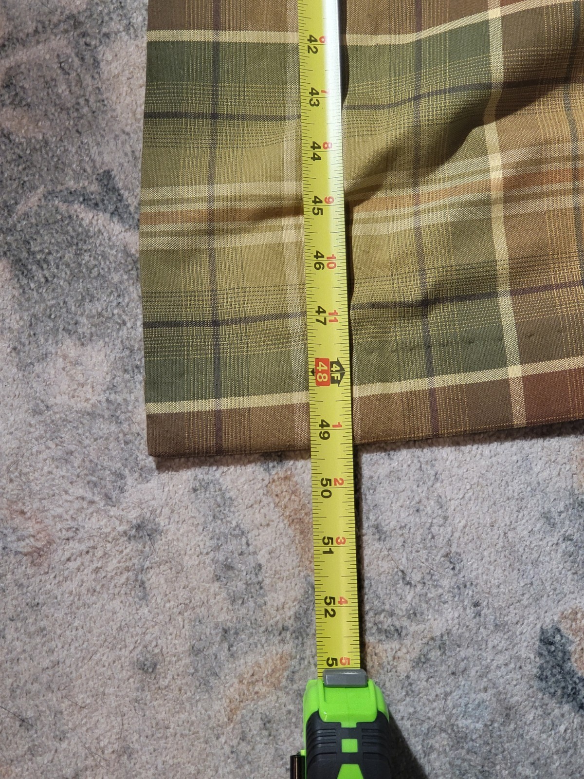 CUSTOM LONG LINED PLAID TARTAN PLEATED PINCHED DRAPES GREEN BROWN, EXCELLENT