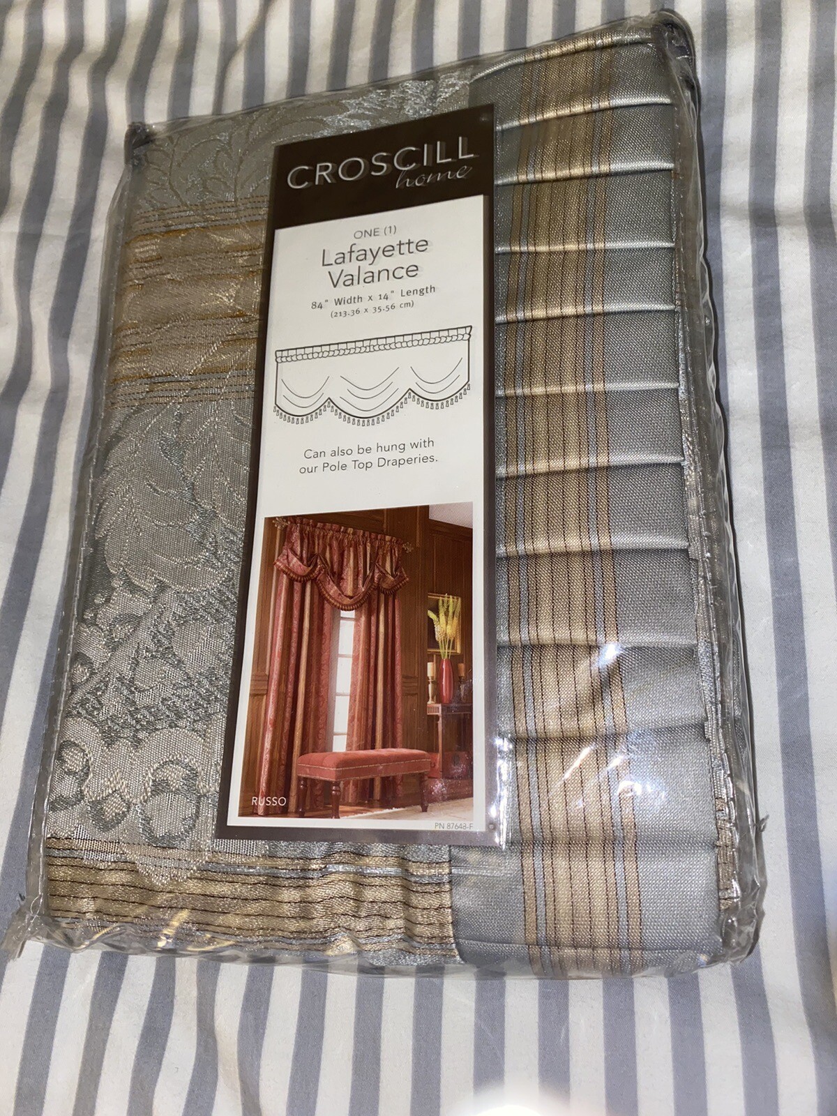 NEW CROSCILL RUSSO SKY BLUE LAFAYETTE VALANCE Package One In package