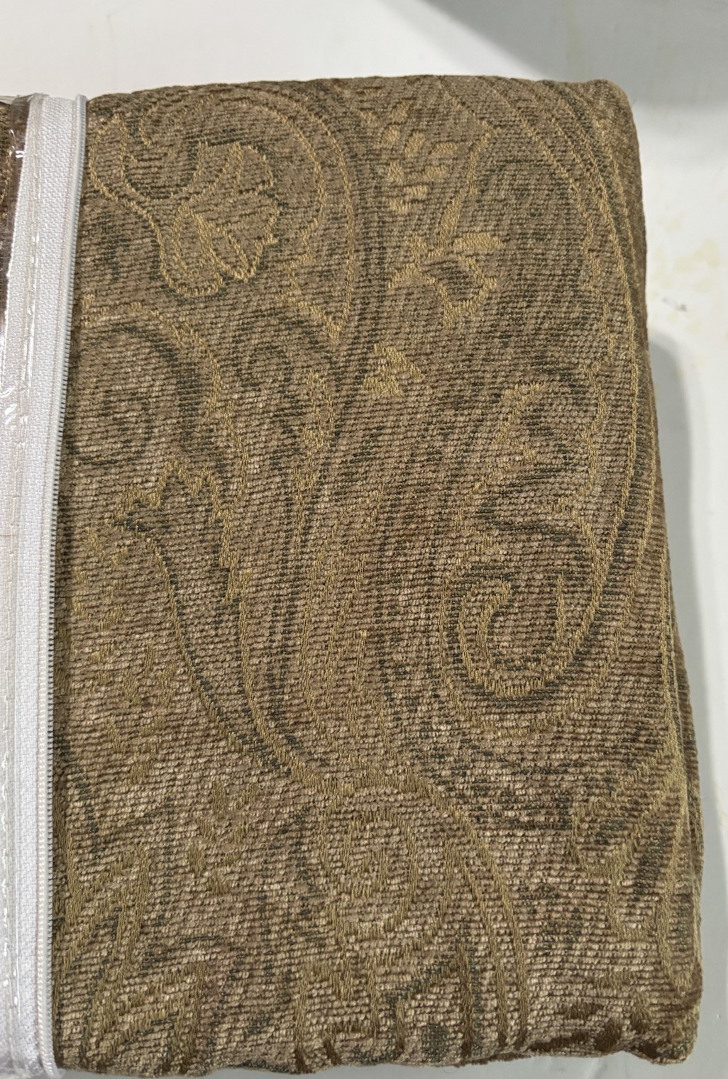 JC PENNEY HOME Scallop Valance Venetian 80”X 18” Brown Gray Neutral Paisley NWT