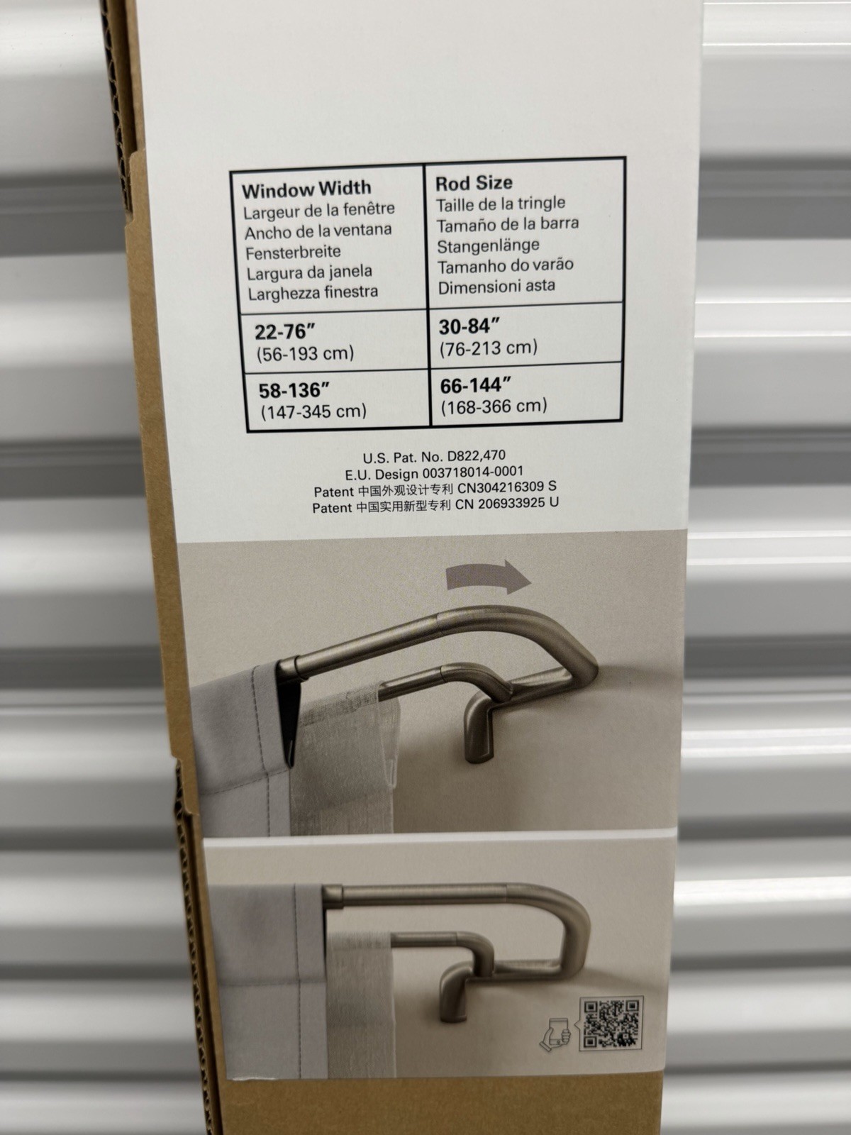 Umbra Twilight Double Curtain Rod Set – TWO SETS 66 to 144 inches
