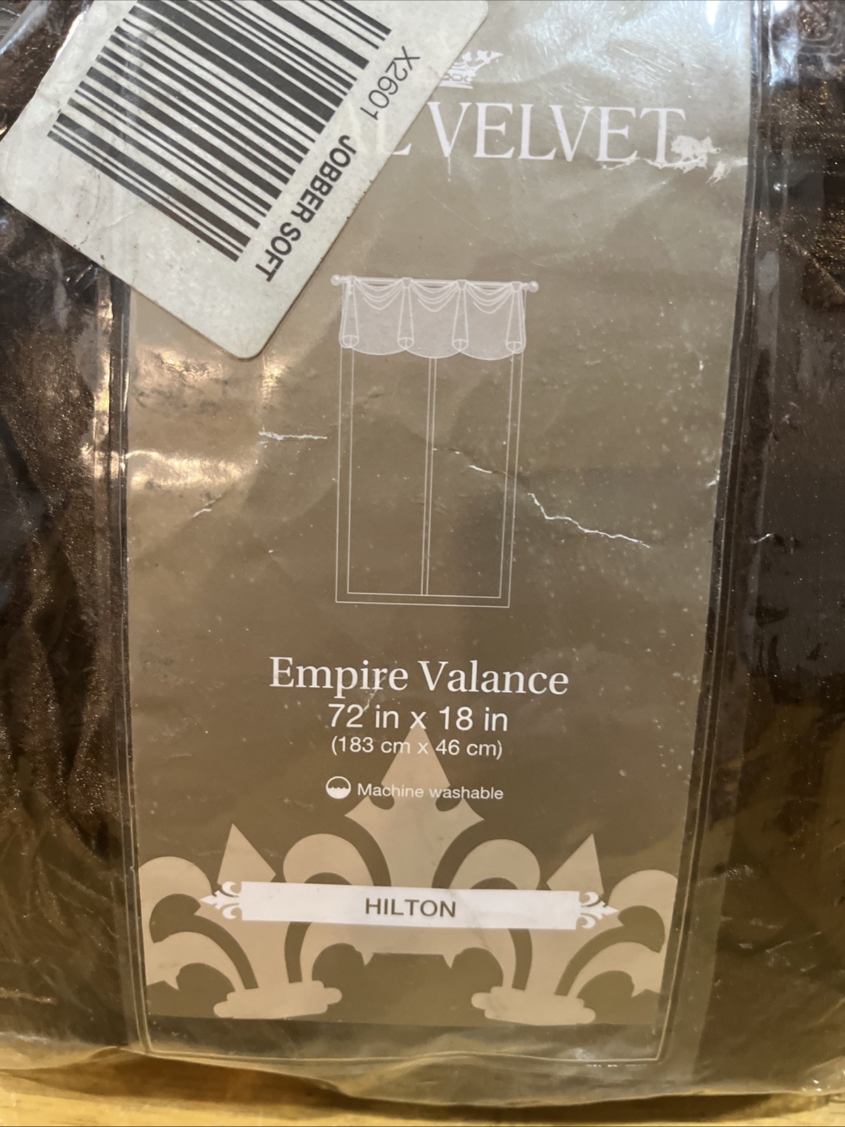 Royal Velvet Empire Valance Hilton Brown 72×18″ Fringe Coffee Bean