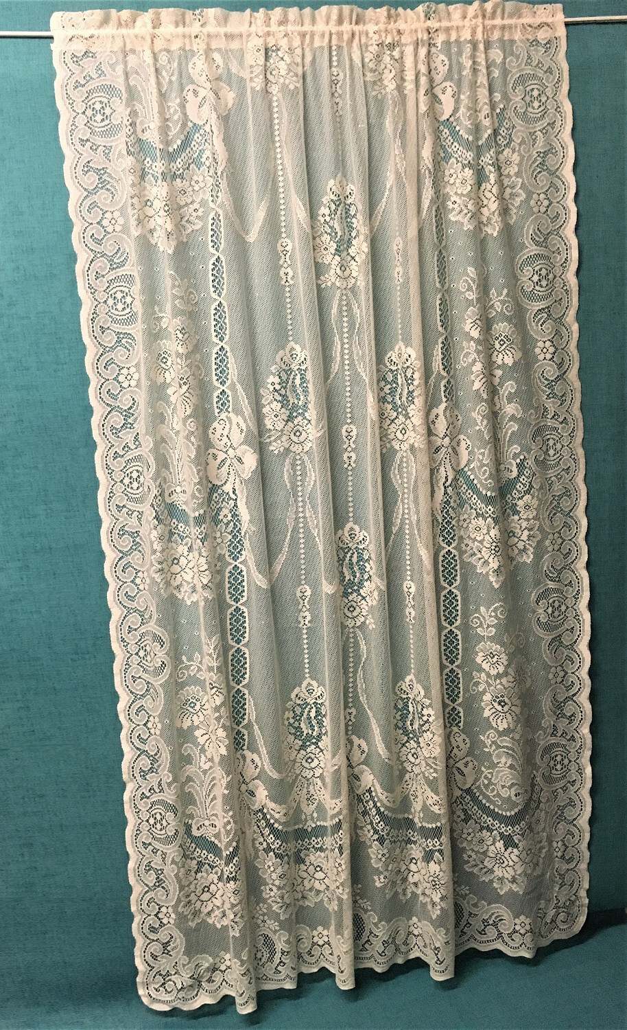Classic Ayshire Ivory Cotton Blend Lace Window Panel 60″ x 85″ Livingroom Bedrm
