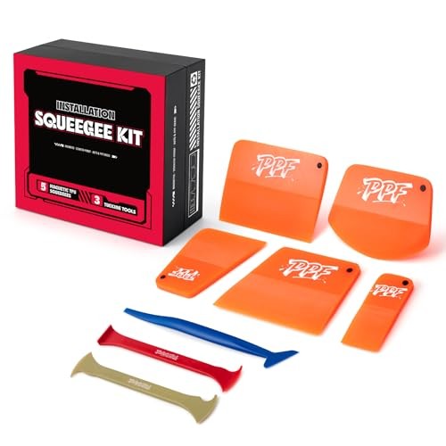 PPF Squeegee Set – 5 in 1 Different Sizes TPU Squeegees, 2 Axe Vinyl Wrap