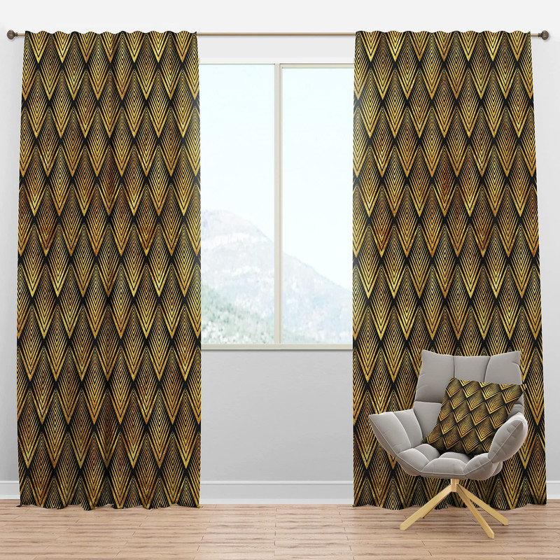 Designq Blackout Curtains Art Deco Seal Pattern Curtains For Bedroom Curtains