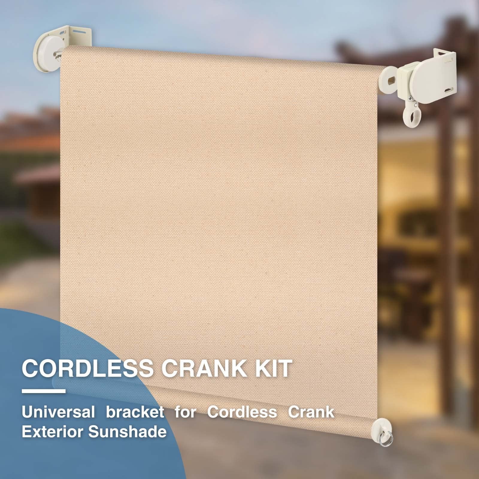 ROLLER SHADE REPLACEMENT BRACKETS CRANK KIT CORDLESS OUTDOOR COOLAROO BLINDS SET