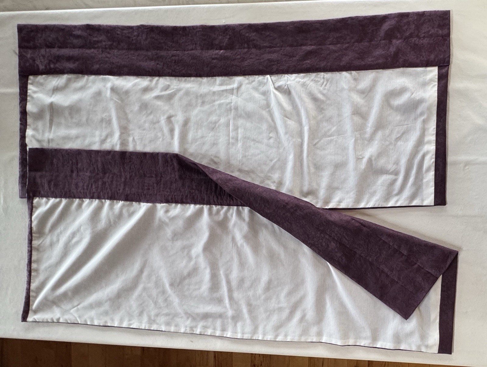 Amethyst Rose Jacquard Brocade Croscill Fabric Curtain Valance (2-pc 53”x22” ea)