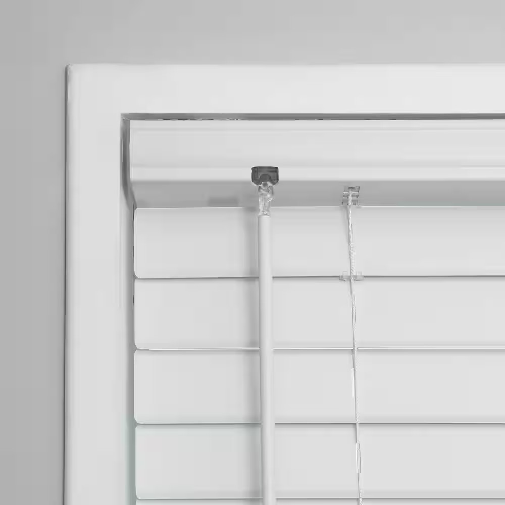 White Cordless Room Darkening Vinyl Blinds with 2 In. Slats – 36 In. W X 64 In.