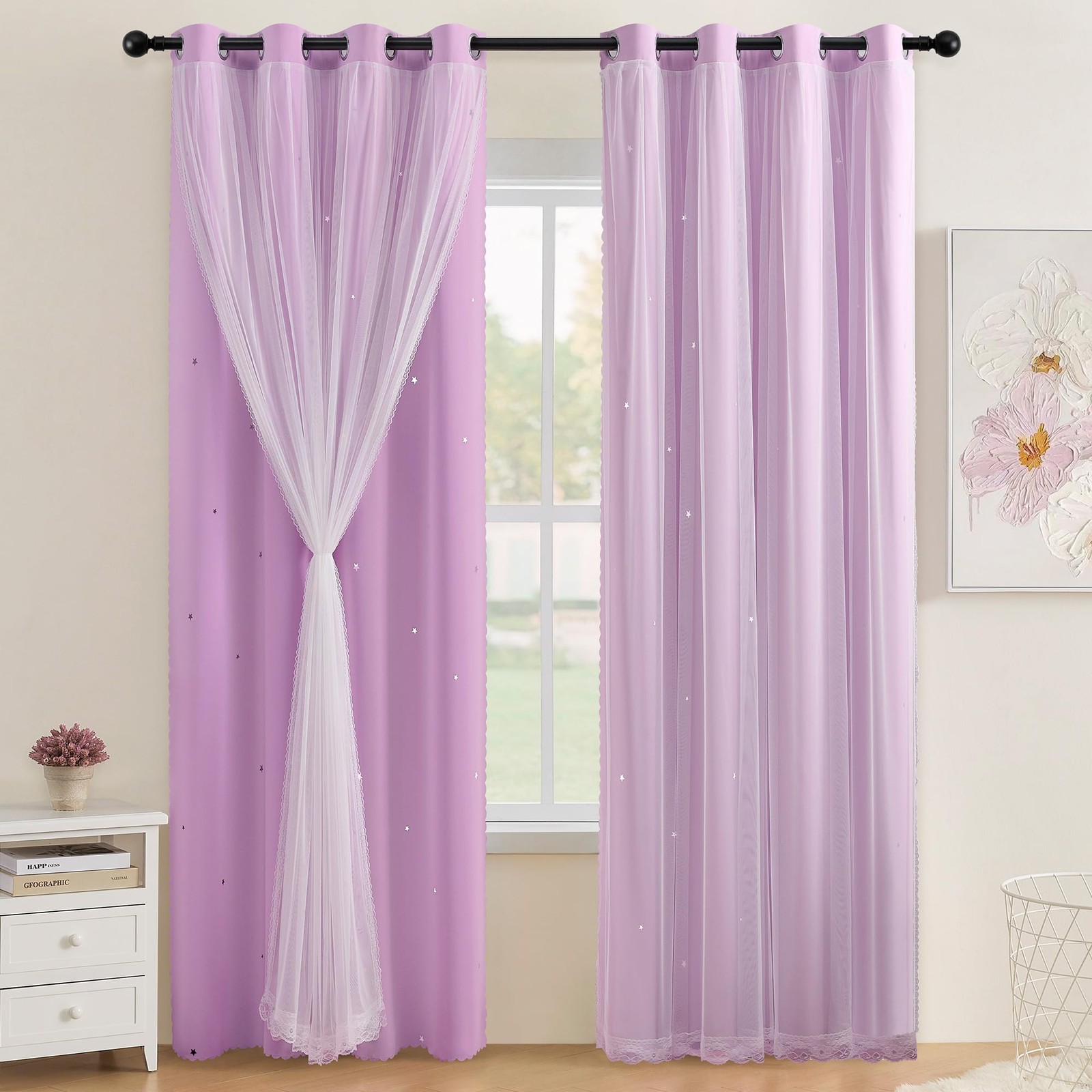 Light Purple Curtains for Bedroom, Girls Room Blackout Curtains, Kids Room Da…
