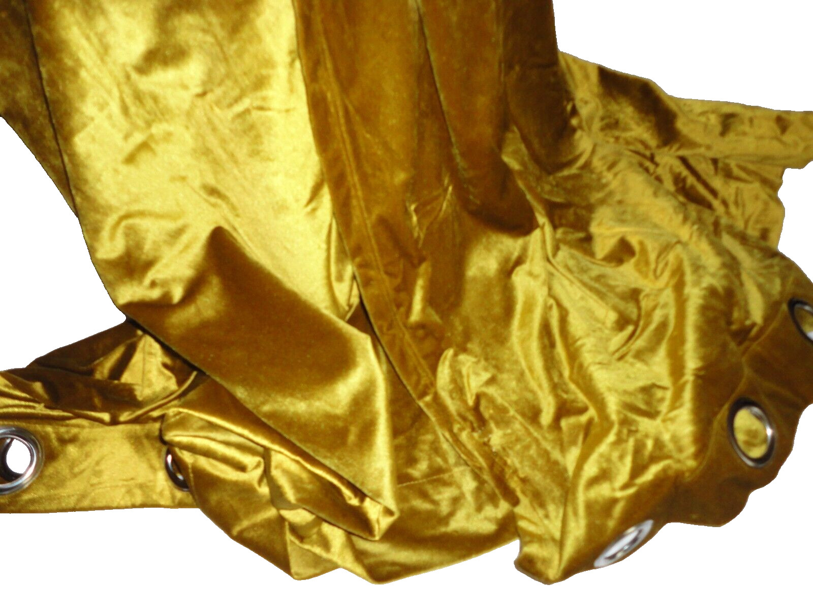 CHERRY HOME WARM LIQUID GOLD VELVET GROMMET (2) DRAPERY PANELS 51X96