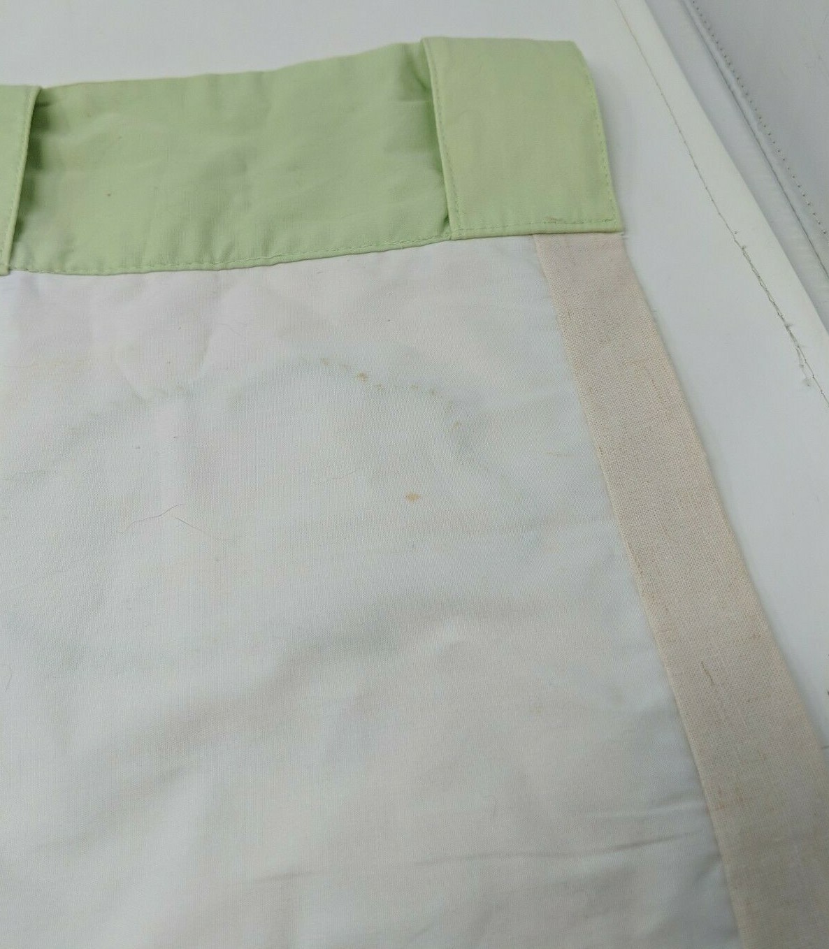 Pottery Barn Kids Embroidered Clouds Peach Green Curtain Valance VTG 44 X 18