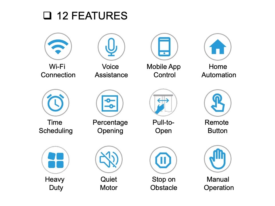 HC Smart Curtain System: WiFi Control, Heavy Duty, Work with Alexa and Google