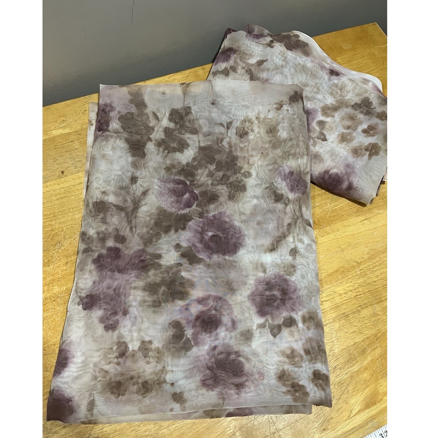 JCPenney Home Lisette Rose Print Purple Sheer Curtain panels 60×84″ 2 panels