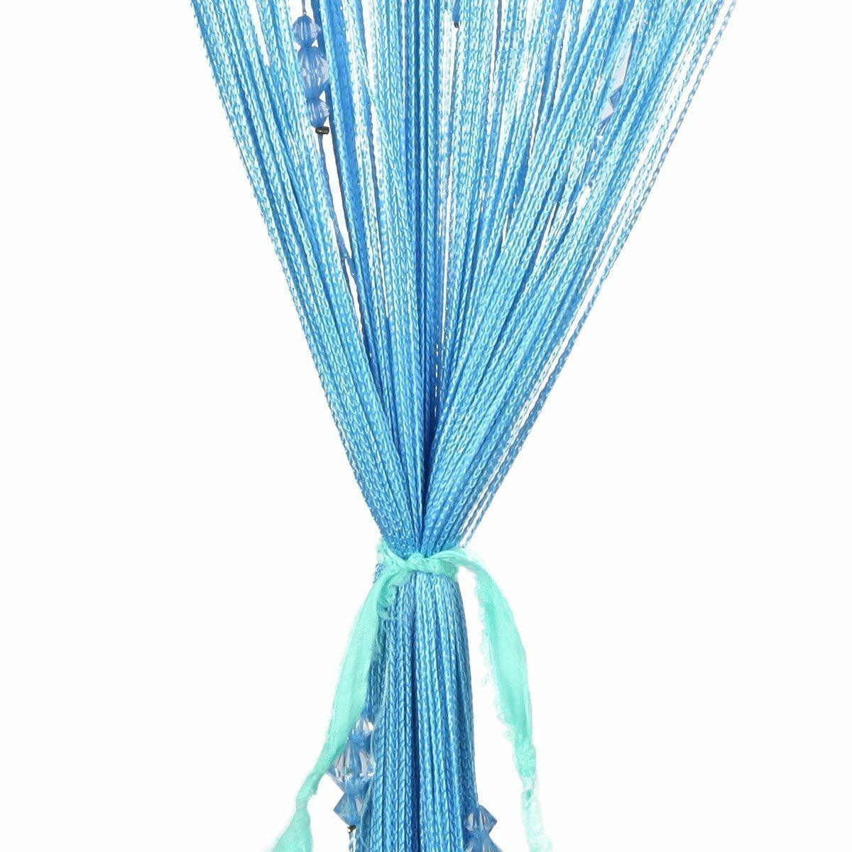 String Door Curtain Crystal Beads Room Divider Tassel Fringe Window Panel Beaded
