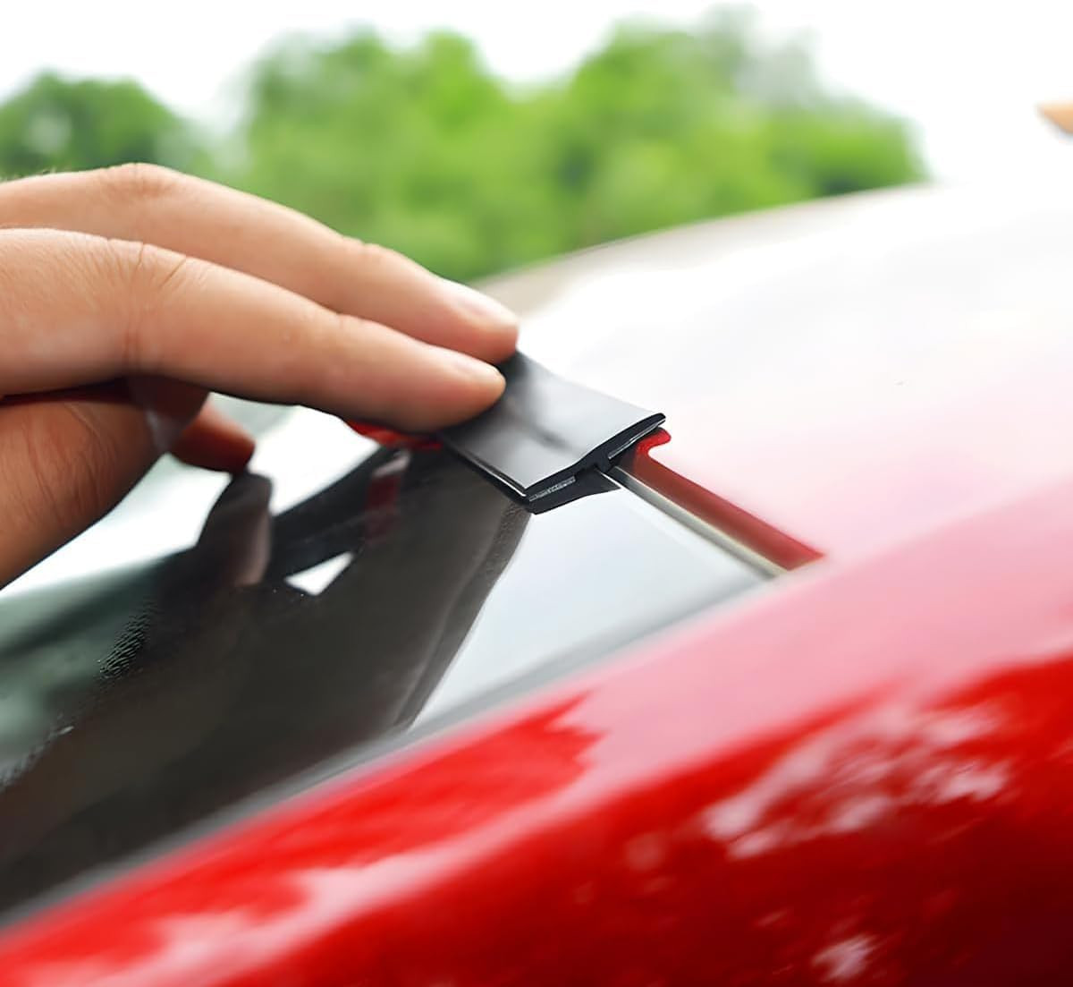 16.4 Ft Car Windshield Weather Stripping, 14Mm T Shape Adhesive Rubber Seal Stri