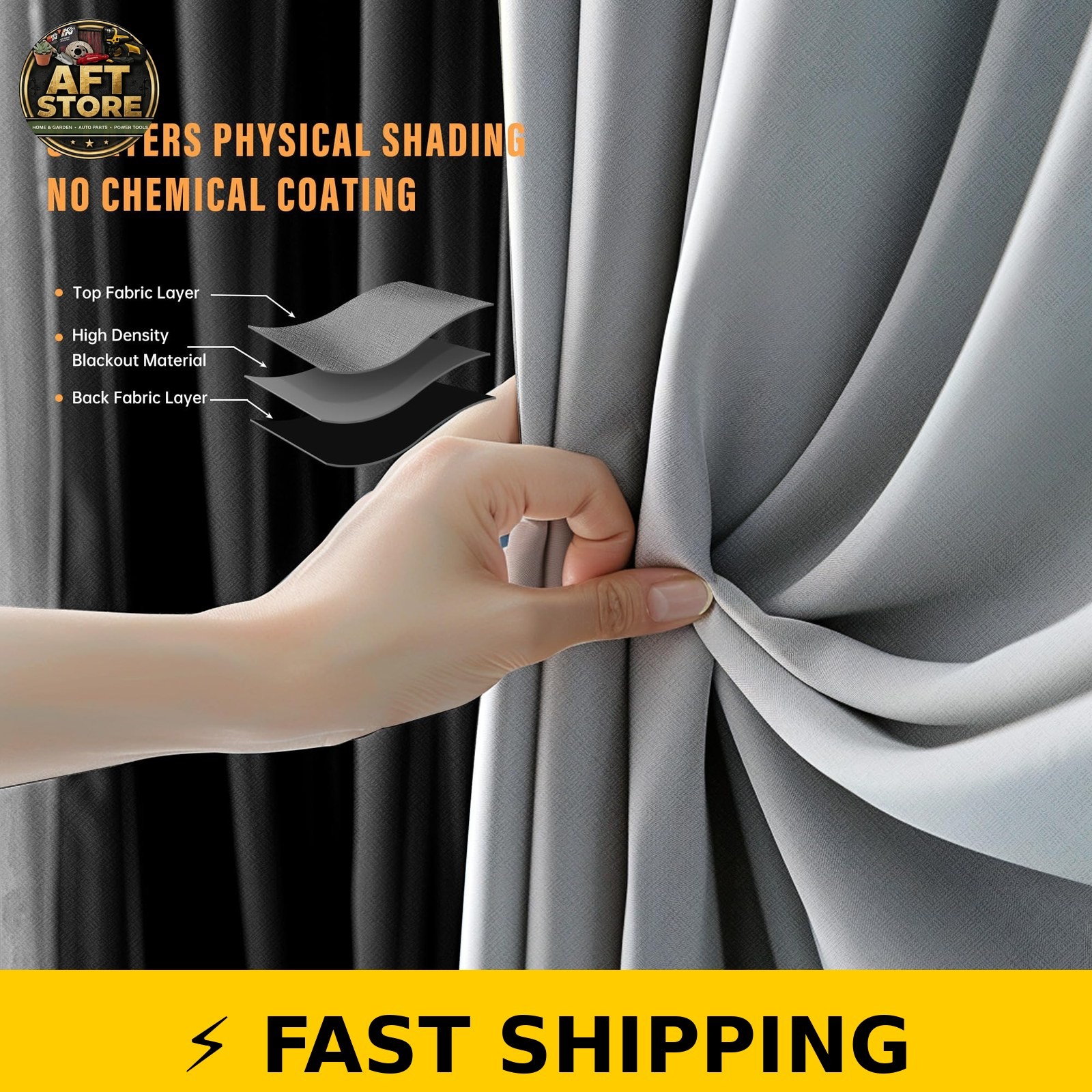 MaKefeile 100% Blackout Room Divider Curtains Set – 8FT