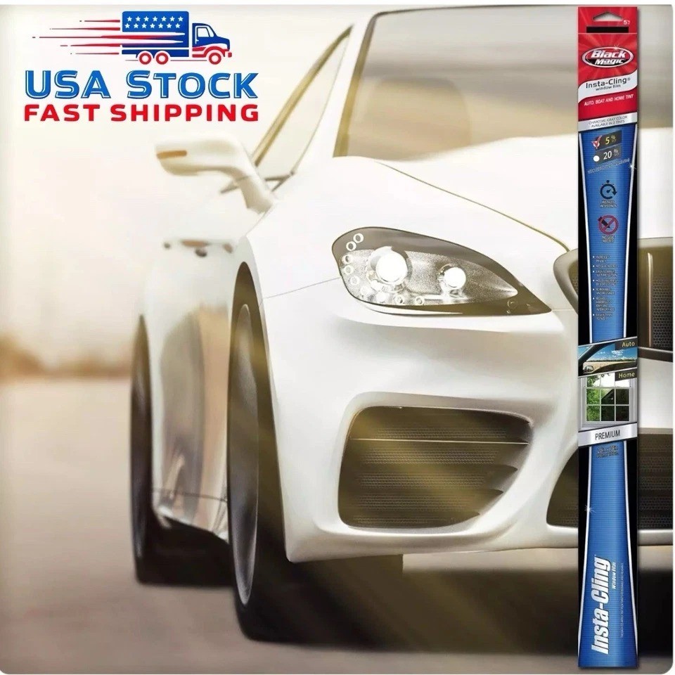 Black Magic® Insta-Cling® 5% VLT Tinted Window Film, Reusable Car Window Tint