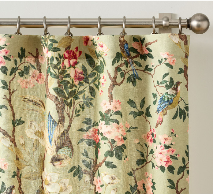 Pottery Barn Nola Set Of 2 Curtain Panels 50″ x 96″ GREEN Light Filtering NEW