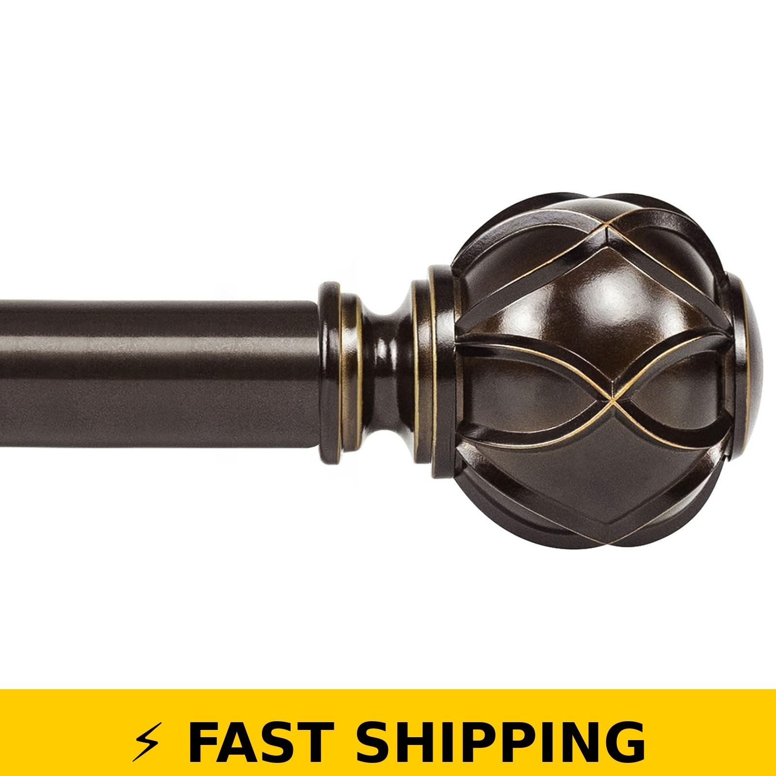 KAMANINA Adjustable Curtain Rod 32-58 Inch Antique Bronze