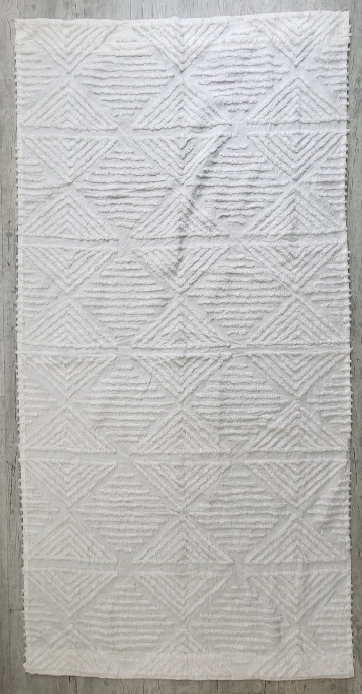 RACHEL ASHWELL Shabby Chic White Chenille Curtain Panels Set Of 2 Panels 81×41