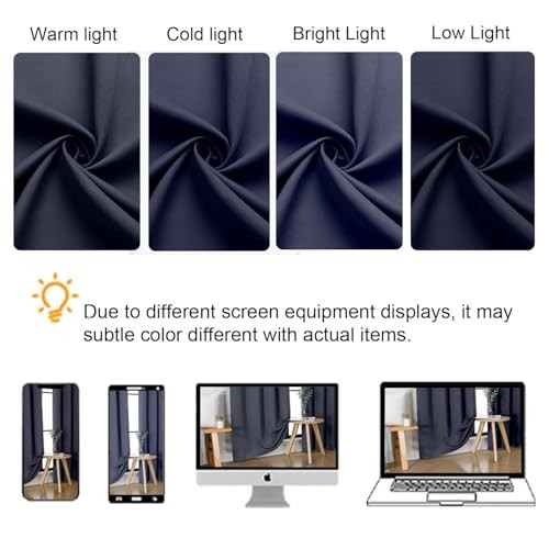 Blackout Curtains for Small Window Treatment, 30″W x 36″L (Pack of 2) Navy Blue