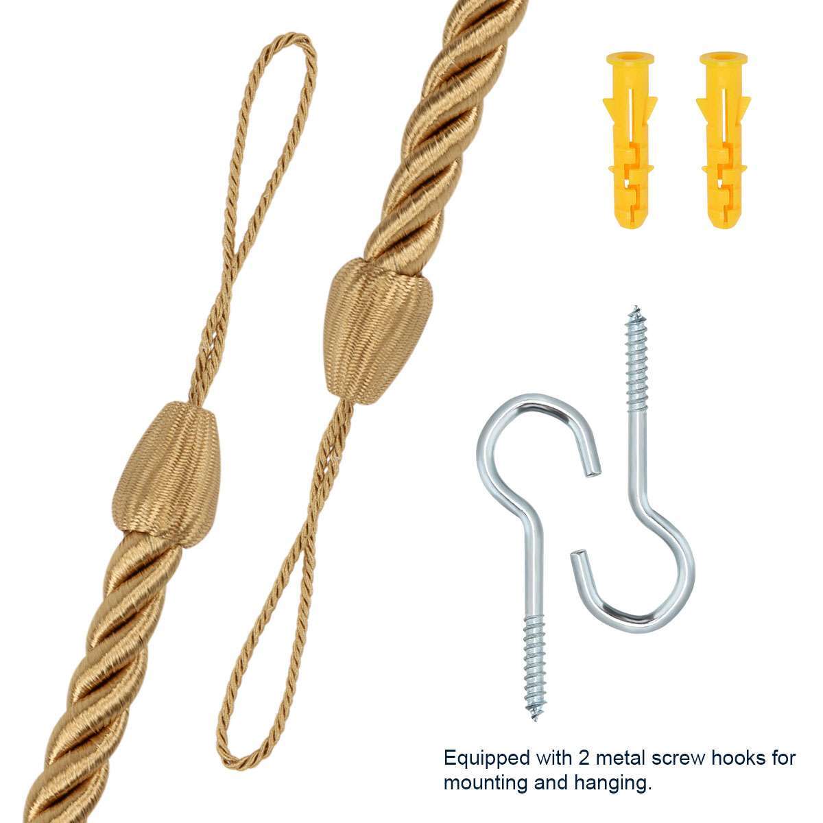 Curtain Rope Tie Backs Window Tiebacks Living Room Bedroom Home Ornament 2PCS