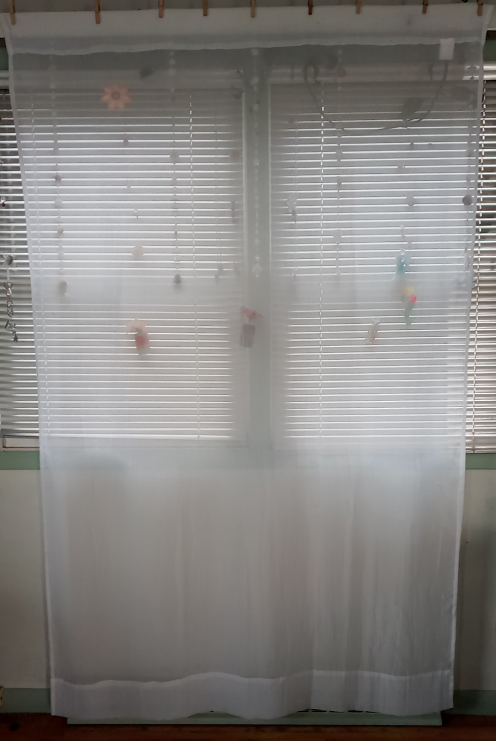 4 White Plain Sheer Curtains Rod Pockets 18