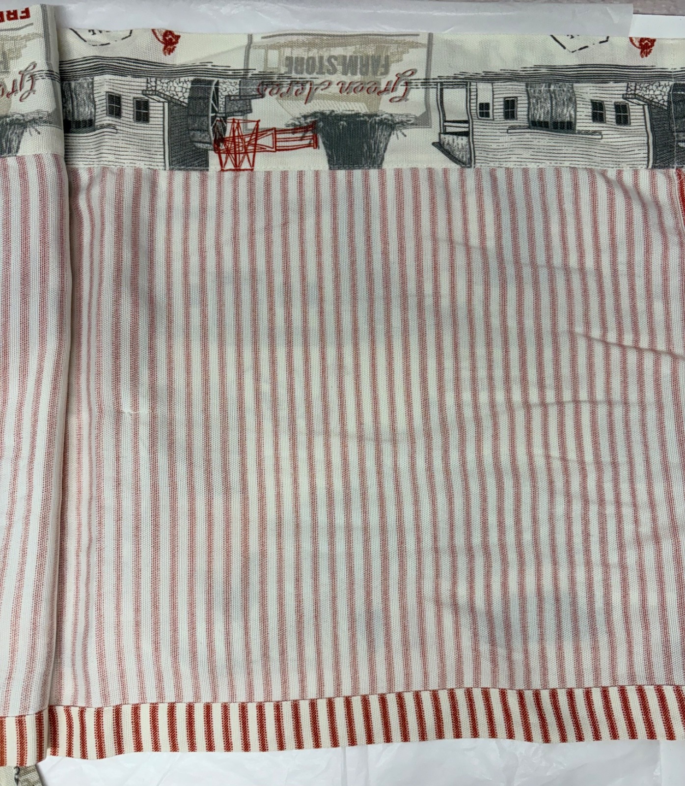 Better Homes & Gardens Farmhouse Double Pattern Tie Valance Window Valance 60×16